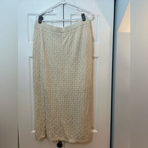 A New Day Cream Knit Midi Skirt – Size XL | Soft Cozy Stretchy Neutral